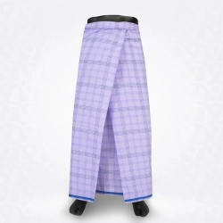 White Navy Blue Black Checked Cotton Lungi